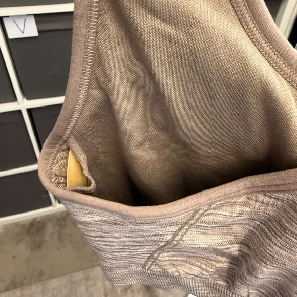 Avia Heathered Tan Zip-Front Sports Bra - Picture 4 of 6